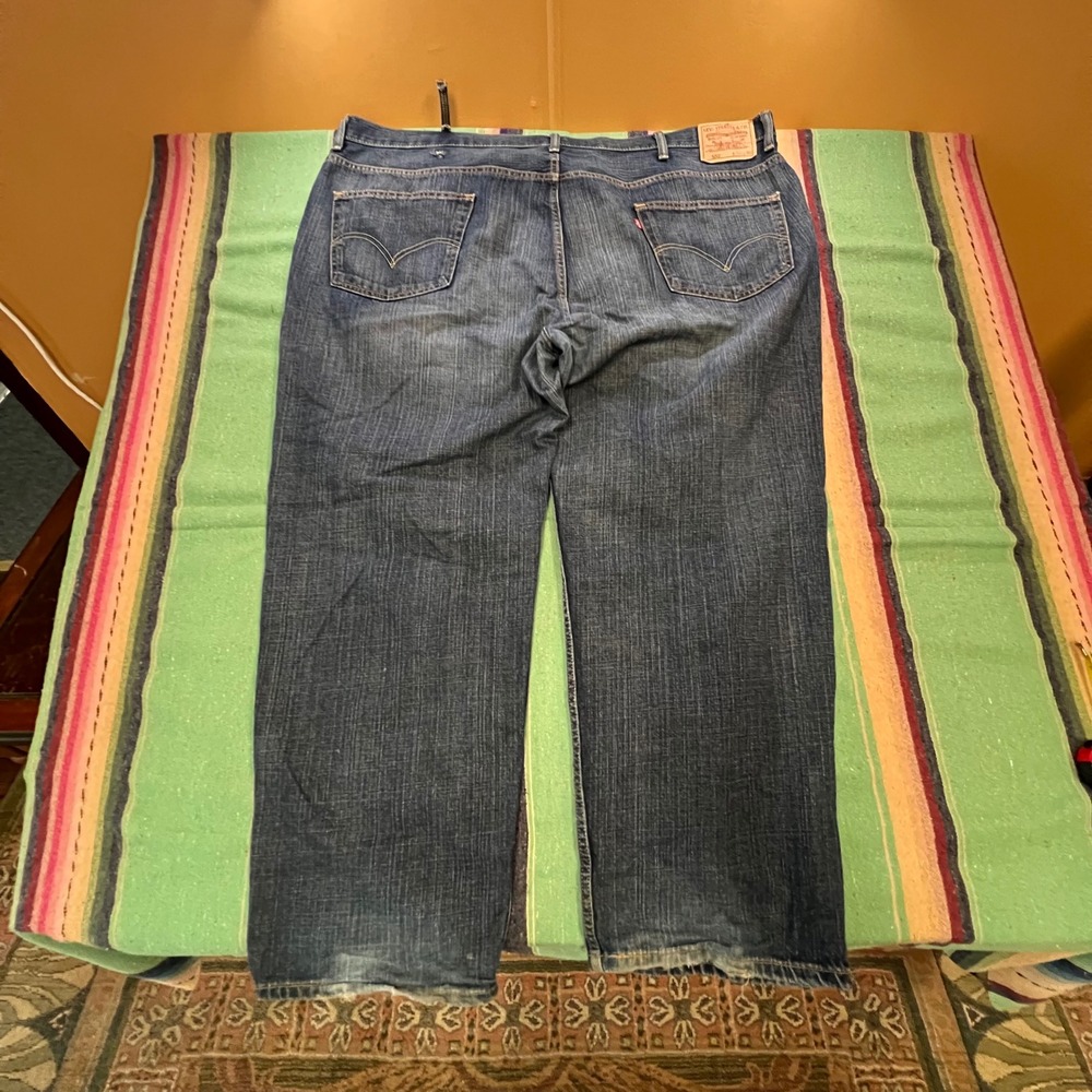 Levis 550 Relaxed Fit Jeans Mens 50x30 Blue Denim Tapered Leg Baggy Workwear